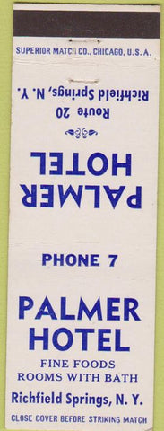 Matchbook Cover - Palmer Hotel Richfield Springs NY