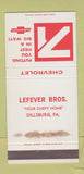 Matchbook Cover - 1971 Chevrolet Lefever Dillsburg PA WORN 30 Strike