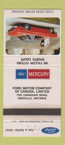 Matchbook Cover - 1968 Ford Falcon Futura Oakville ON WEAR 30 Strike