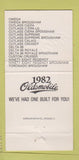Matchbook Cover - 1982 Oldsmobile Pontiac Buick GMC Benton KY WEAR 30 Strike