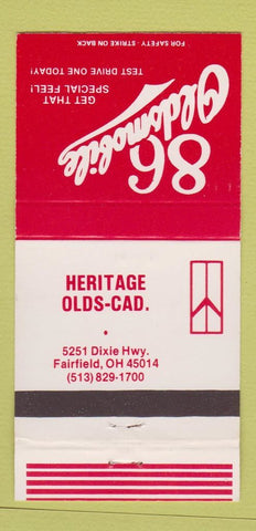 Matchbook Cover - 1986 Buick Heritage Oldsmobile Cadillac Fairfield OH 30 Strike