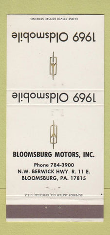 Matchbook Cover - 1969 Oldsmobile Bloomsburg PA 30 Strike