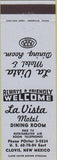 Matchbook Cover - La Vista Motel Clovis NM Blue