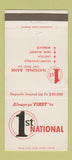 Matchbook Cover - 1st National Bank Trust Ladoga Crawfordsville IN 30 Strike