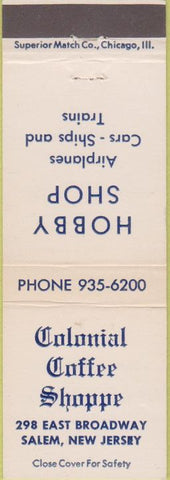 Matchbook Cover - Colonial Coffee Salem NJ slot cars model trains