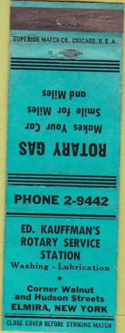 Matchbook Cover - Rotary Gas oil Elmira NY