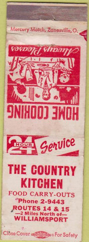 Matchbook Cover - Country Kitchen Williamsport PA WEAR