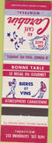 Matchbook Cover - Au Cafe Carabin Motreal QC baseball hockey