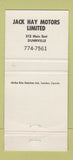 Matchbook Cover - 1974 Mercury Marquis Ford Dunnville ON 30 Strike
