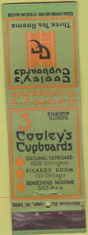 Matchbook Cover - Cooley's Cupboards Evanston IL 1920's?