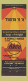 Matchbook Cover - Arco Lacquer Paint RG Reidel Cleveland OH
