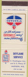 Matchbook Cover - Skylane Standard oil gas Madison WI