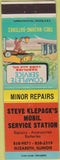 Matchbook Cover - Klepack's Mobil oil gas Elizabeth IL