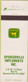 Matchbook Cover - John Deere Tractors Spencerville OH