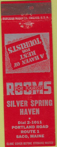 Matchbook Cover - Silver Spring Haven Saco ME