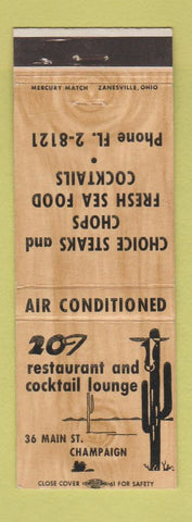 Matchbook Cover - 207 Restaurant Champaign IL?