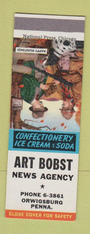 Matchbook Cover - Art Bobst News Agency Orwigsburg PA SAMPLE