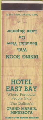 Matchbook Cover - Hotel East Bay Grand Marais MN