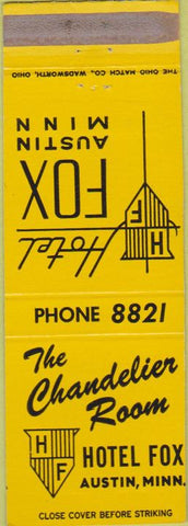 Matchbook Cover - Hotel Fox Austin MN