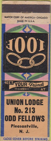 Matchbook Cover - Odd Fellows Lodge Pleasantville NJ