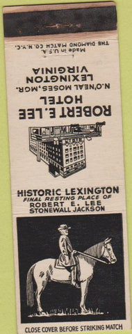 Matchbook Cover - Robert E Lee Hotel Lexington VA