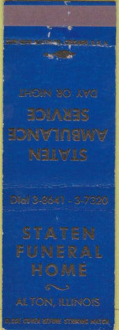 Matchbook Cover - Staten Funeral Home Alton IL