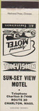 Matchbook Cover - Sun Set View Motel Charlton MA white