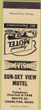 Matchbook Cover - Sun Set View Motel Charlton MA light yellow