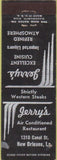 Matchbook Cover - Jerry's New Orleans LA