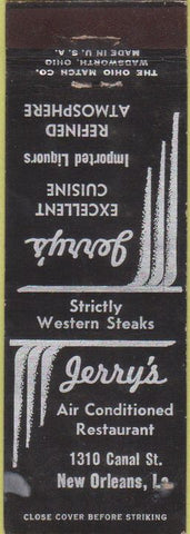 Matchbook Cover - Jerry's New Orleans LA