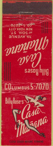 Matchbook Cover - Casa Manana New York City Girlie
