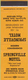 Matchbook Cover - Springville Motel UT Orange