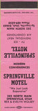 Matchbook Cover - Springville Motel UT pink