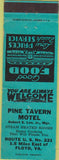 Matchbook Cover - Pine Tavern Motel Floyd VA turquoise WEAR