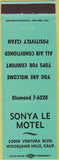 Matchbook Cover - Sonya Le Motel Woodland Hills CA purple
