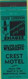 Matchbook Cover - Crest Motel Marysville KS green