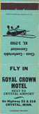 Matchbook Cover - Royal Crown Motel Crystal MN airport light turquoise