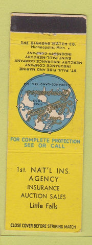 Matchbook Cover - 1st NATional Insurance Little Falls