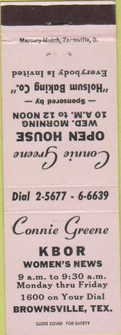Matchbook Cover - Gonnie Green KBOR Women's news Brownsville TX