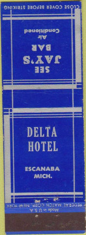 Matchbook Cover - Delta Ghotel Escanaba MI Fedearl