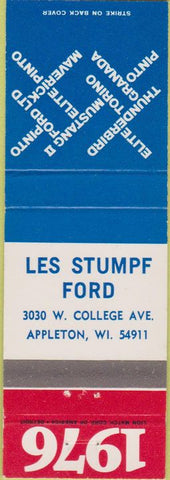 Matchbook Cover - 1976 Ford Appleton WI