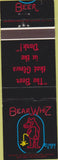Matchbook Cover - Bear Wiz Beer