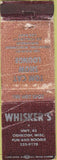 Matchbook Cover - Whisker's Strip Club? Poor Oshkosh WI girlie