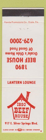 Matchbook Cover - 1890 Beef House Ocala FL