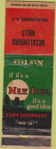 Matchbook Cover - New Idea Tractors Mecklenburg NY WORN