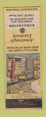 Matchbook Cover - Armstrong's Linoleum Bomgardner WEAR