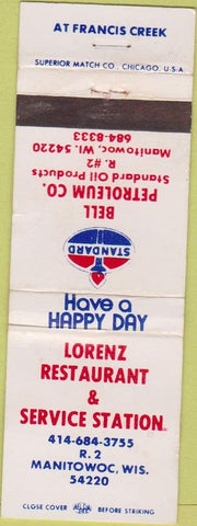 Matchbook Cover - Standard Oil Gas Manitowoc WI wear