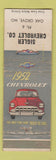 Matchbook Cover - 1952 Chevrolet Sigler Oak Grove MO low phone # WORN