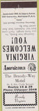 Matchbook Cover - Brandy Way Motel Brandy VA
