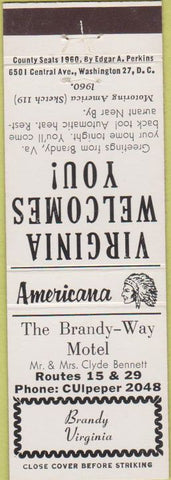 Matchbook Cover - Brandy Way Motel Brandy VA